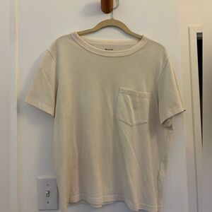 Madewell Cream Pocket Tee - L